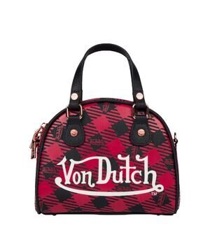 NWT! Von Dutch Red & Black Plaid Small Bowling Bag